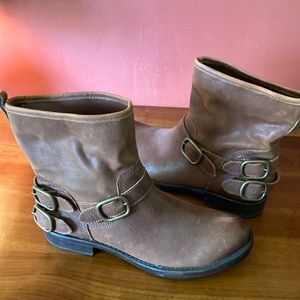 Lucky Brand leather harness boots. Moto. Great shape. Size 8